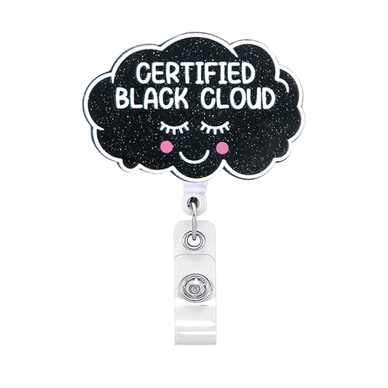 Wholesale Glitter Acrylic Halloween Ghost Retractable Clip Badge Scroll Keychain